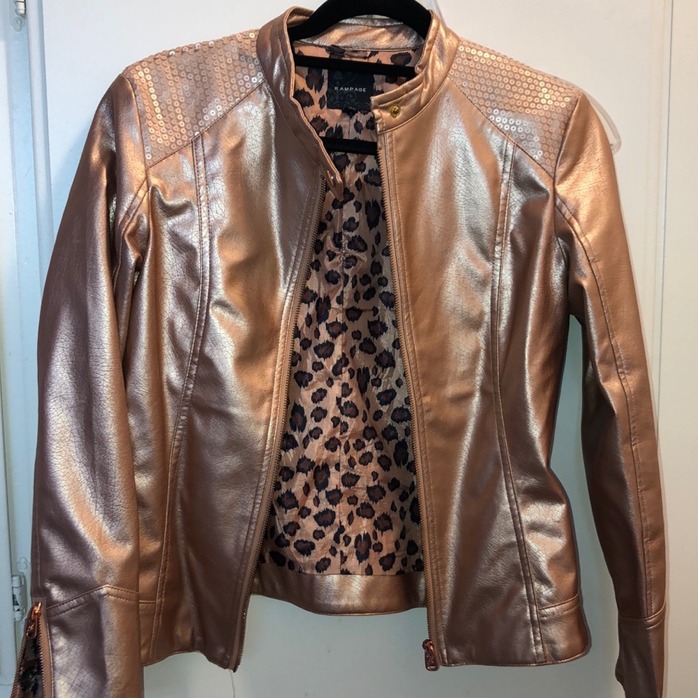 Rampage rose gold leather jacket